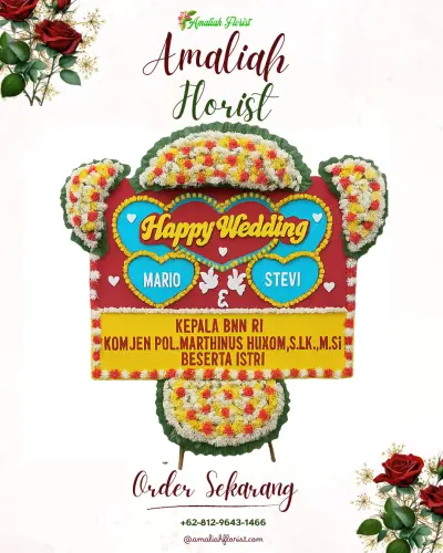 Karangan Papan Bunga Pernikahan di Ampenan Selatan